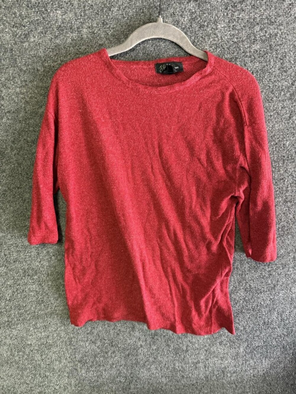 J.H. Koopman Sweater Womens M Red 3/4 Sleeve Crewneck Knit Pullover Top